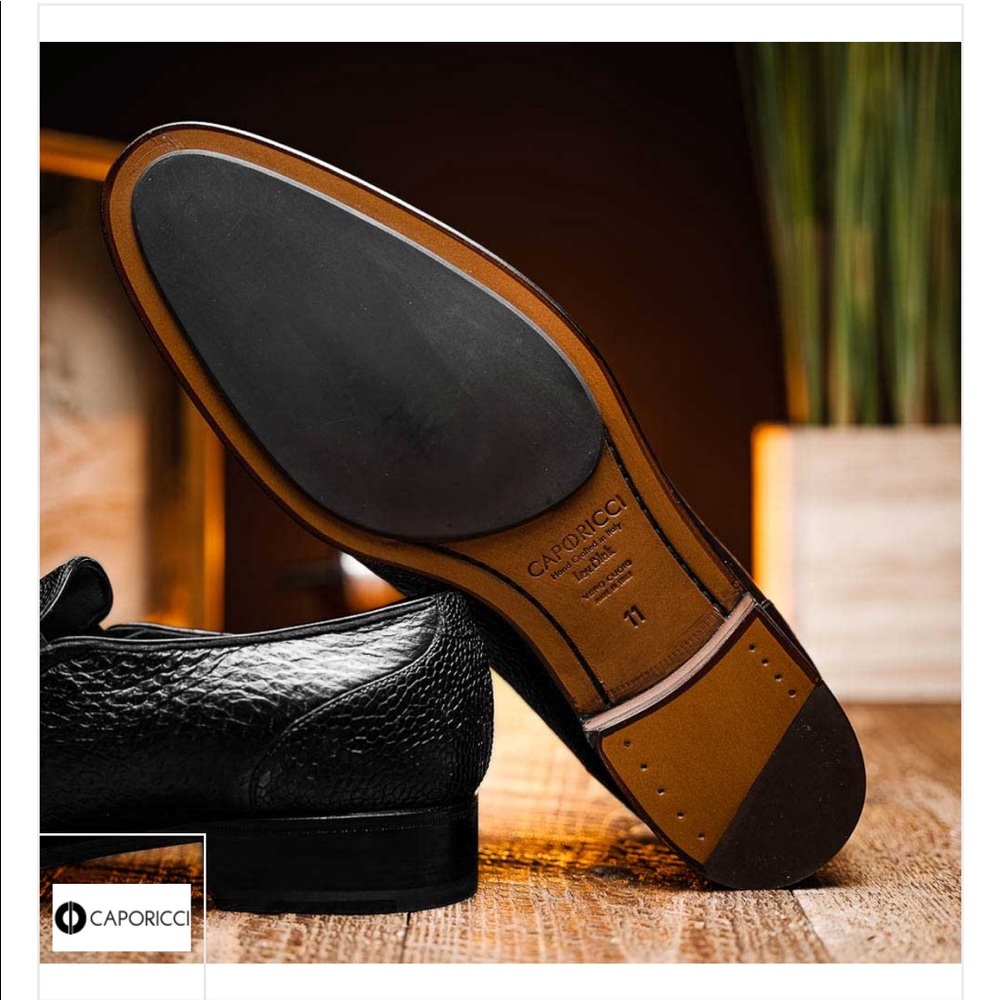 Caporicci 3324 Ostrich & Peccary Loafers Black - Picture 7 of 14